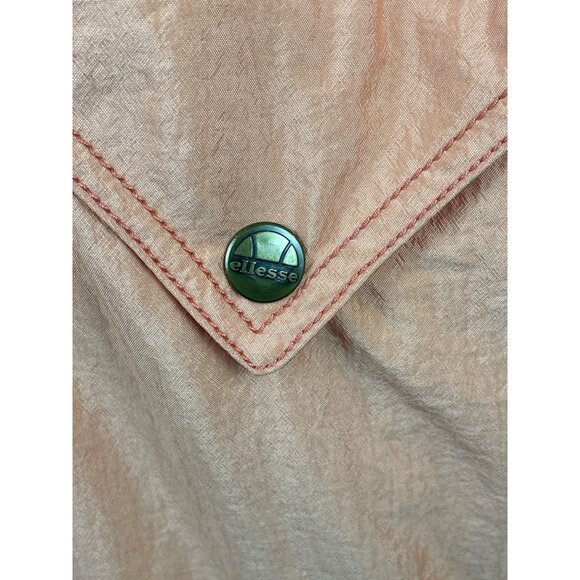 Vintage 90s Ellesse Women's Orange Windbreaker Ski Jacket w Zip & Snap Sz S - Picture 5 of 9